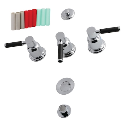 Kingston Brass Kaiser KB6321DKL 3-Handle Bidet Faucet, Polished Chrome KB6321DKL